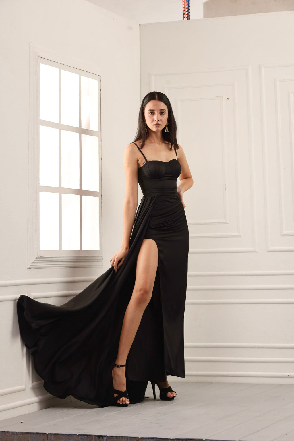 Buy Stylish and Trendy Black Satin Gown for Women Kostume County Buy Stylish and Trendy Black Satin Gown for Women Kostume County