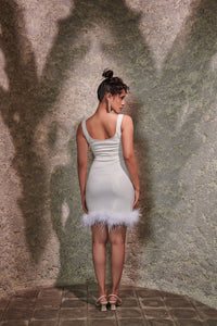 Heart desire - bodycon glossy mini white dress