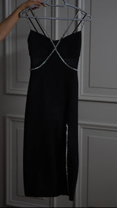 Major Role - black embellished midi dress
