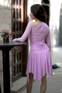 Feeling wavy - lavender mini dress