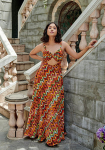 Too good for you - printed cut out maxi dress