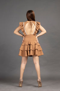 To better days - brown padded dress