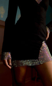 Mesh Crystal Dress Set | ShinyGal, Black