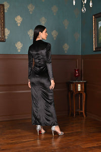 All about her - black velvet crystal mesh dress